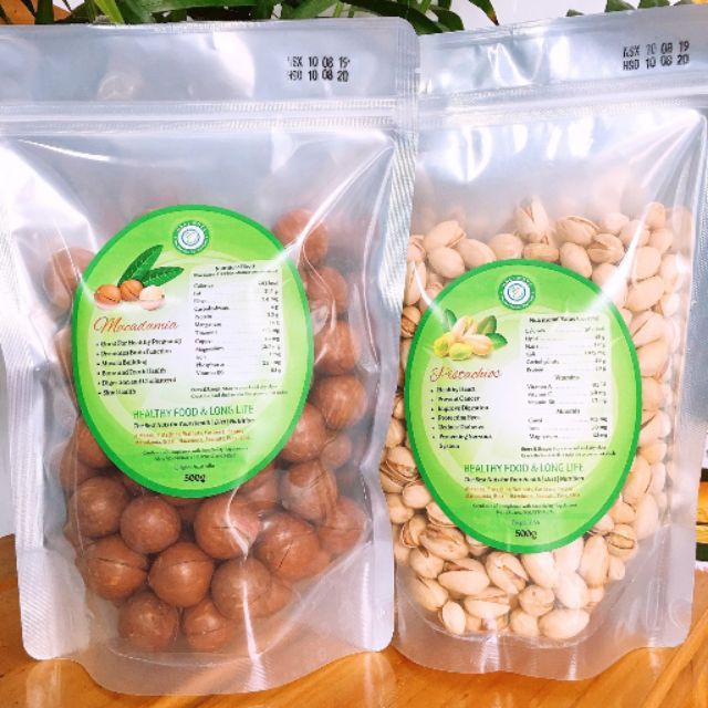 Bộ Đôi Hạt Macca Úc và Hạt Dẻ Cười Mỹ Siêu Ngon Hali Nuts 1kg