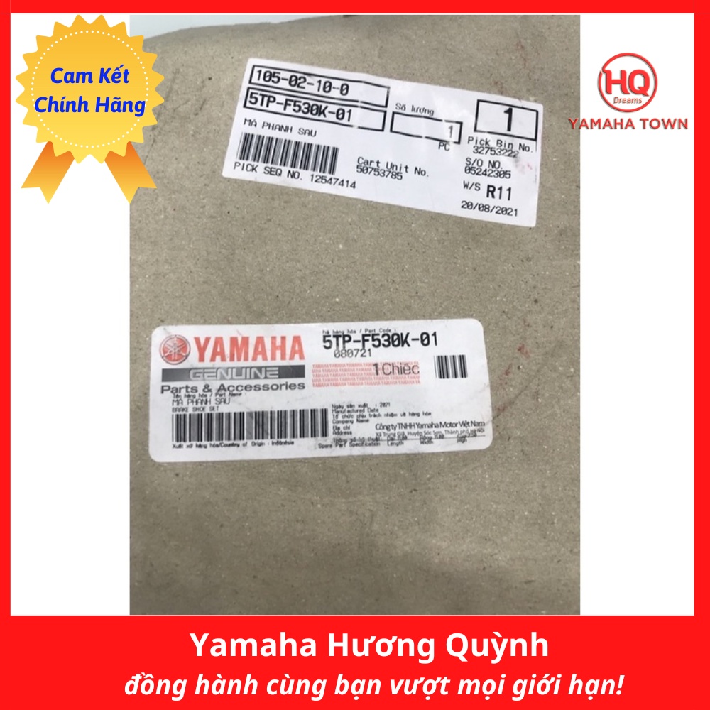 Bố thắng - Má phanh sau chính hãng Yamaha dùng cho xe Sirius và xe Jupiter - Yamaha town Hương Quỳnh