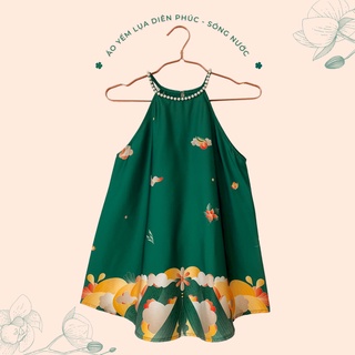 Sumire Store Áo yếm lụa Diên Phúc Sóng nước - Xanh lá