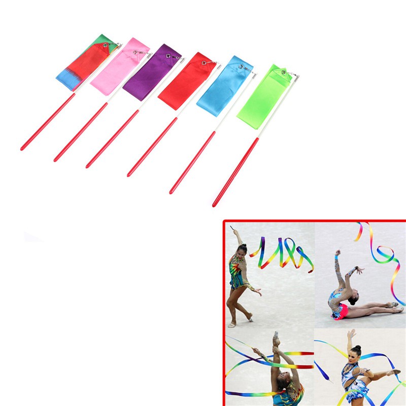 YZVN Gym Dance Ribbon Gymnastics Art Ballet Streamer Twirling Rod Outdoor Sport