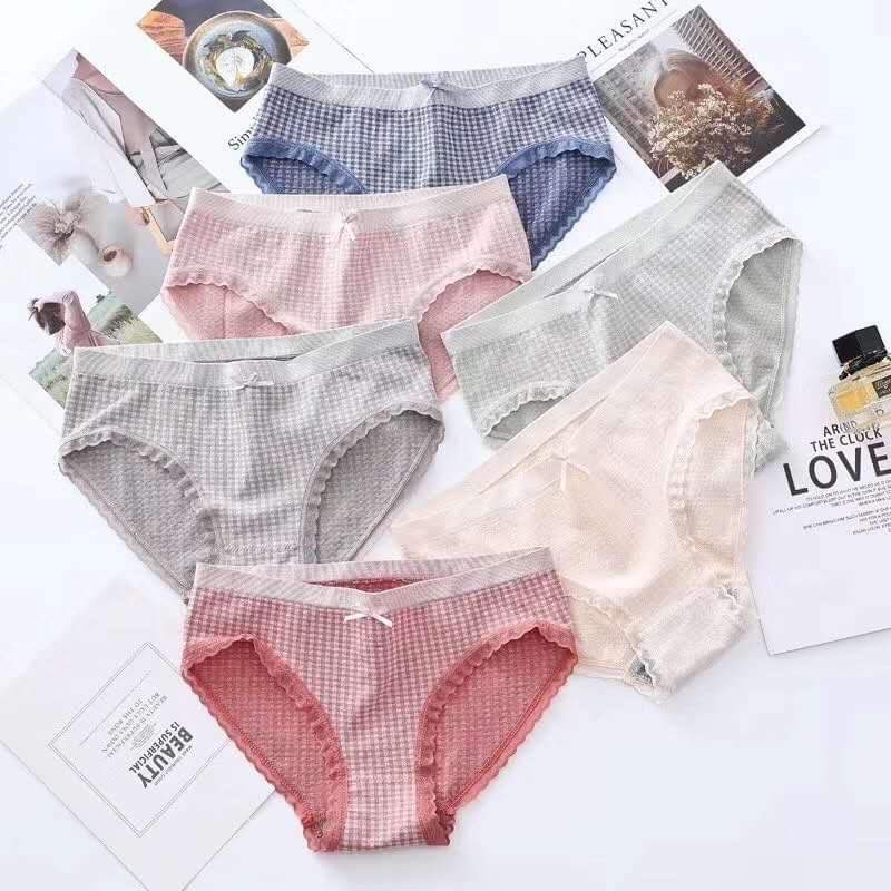 Quần lót cotton kẻ nơ kháng khuẩn BONBIKINI MS989