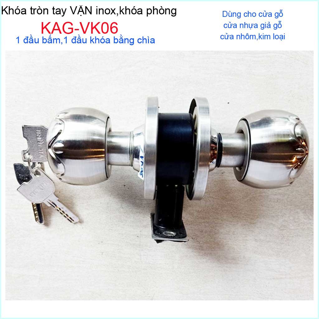 Khóa cửa phòng, khóa tay nắm tròn, khóa phòng ngủ Vickini KAG-VK06
