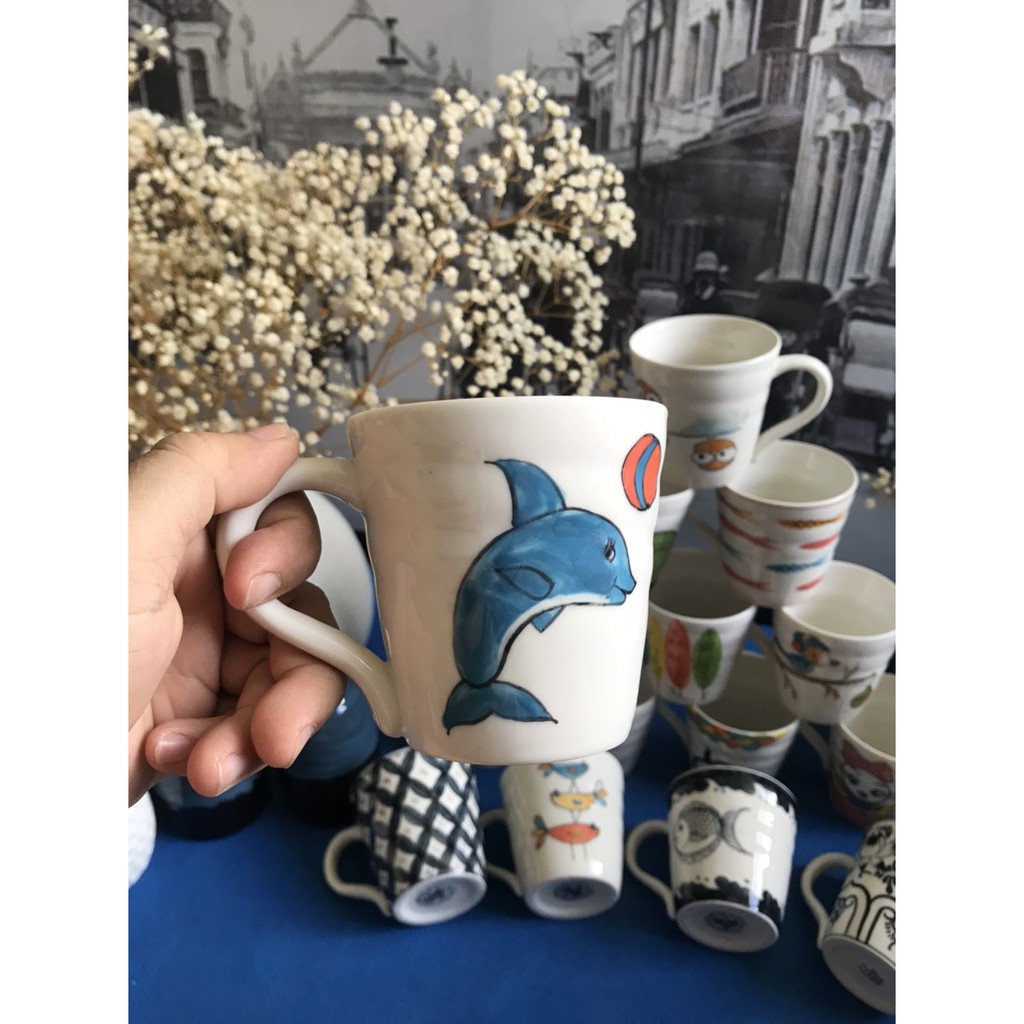 [GIÁ SỈ IB] CỐC SỨ, LY SỨ, TÁCH SỨ VẼ TAY THỦ CÔNG BÁT TRÀNG, LY CAFE ESPRESSO, LY CAPUCHINO, CAFE LATE, CỐC ĐÁNH RĂNG