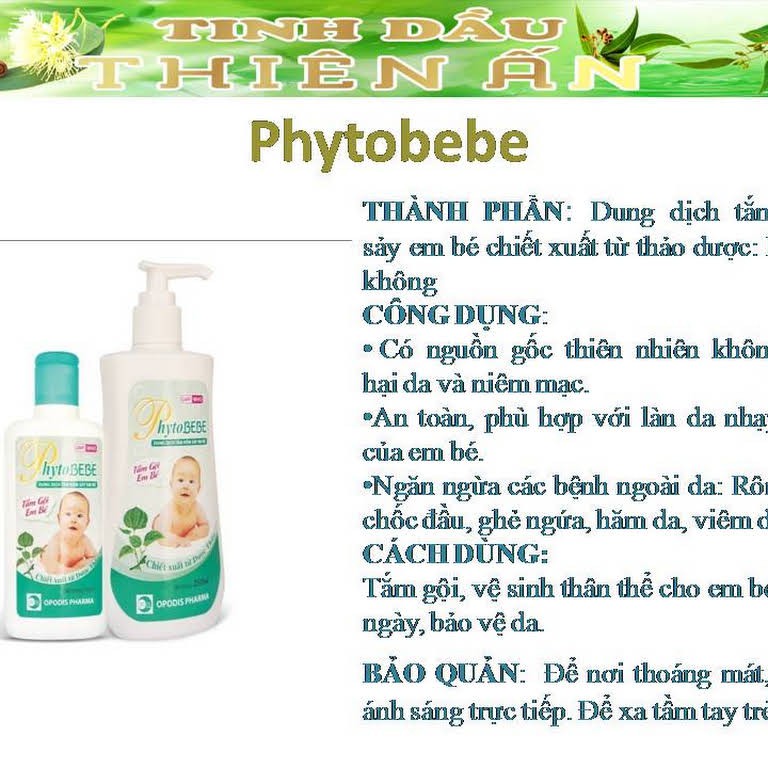 Dung dịch tắm trị rôm sảy cho bé PhytoBeBe 100ml