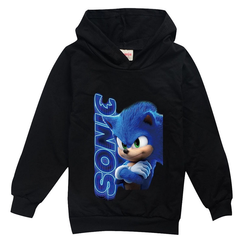 Áo Hoodies có nón dài tay in hình Sonic the Hedgehog Age 2-15 tuổi