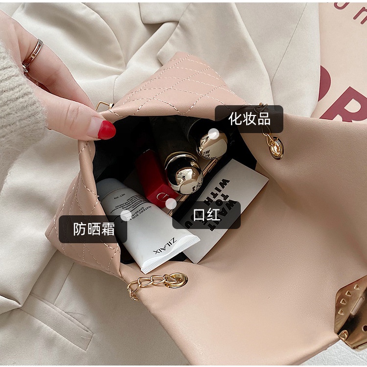 Túi Đeo Vai Phối Dây Xích Thiết Kế Phong Cách Hàn Quốc Dành Cho Nữ