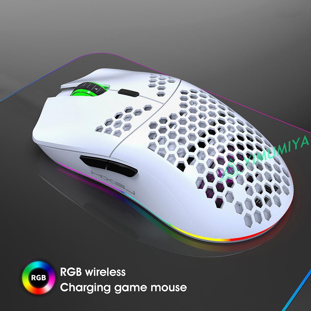 Chuột gaming không dây Hxsj T66 7 nút họa tiết tổ ong