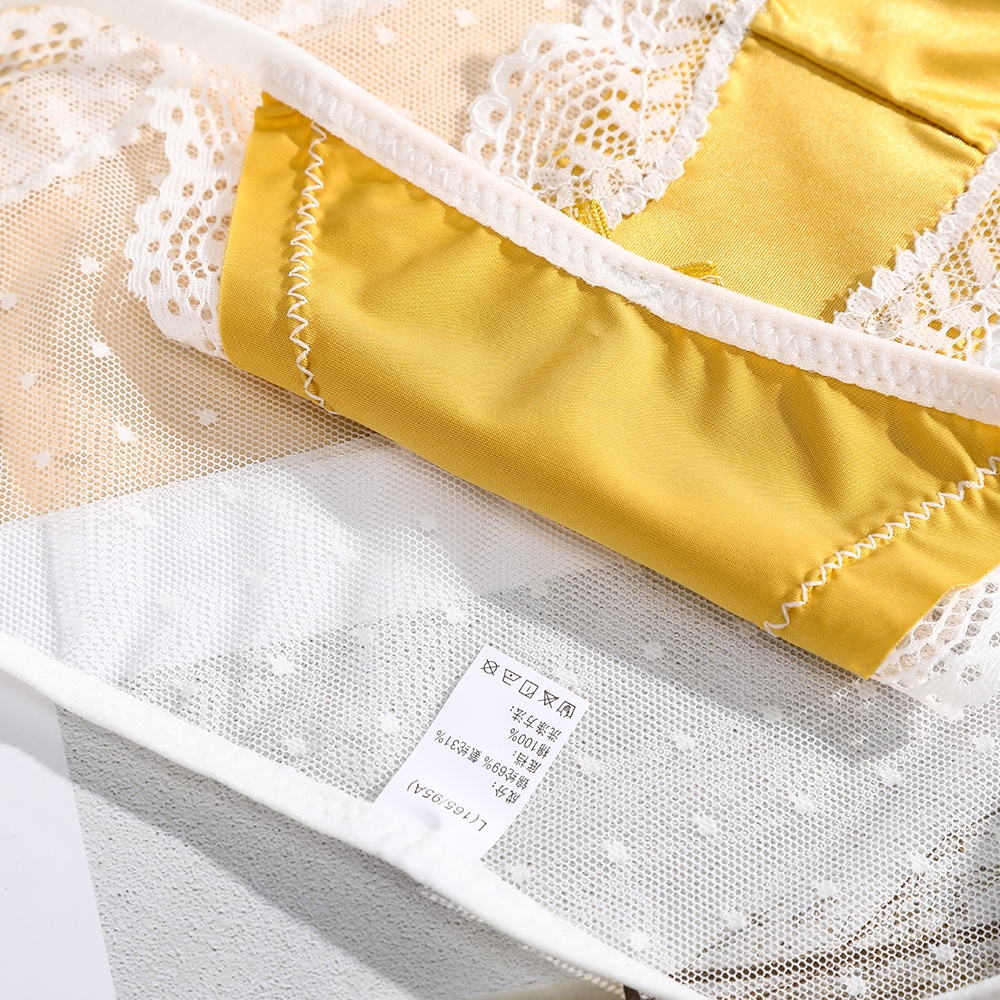 Quần Lót Aijolen Bằng Lụa Satin Phối Ren Mỏng Nhẹ Thoáng Khí Phong Cách Gợi Cảm Cho Nữ