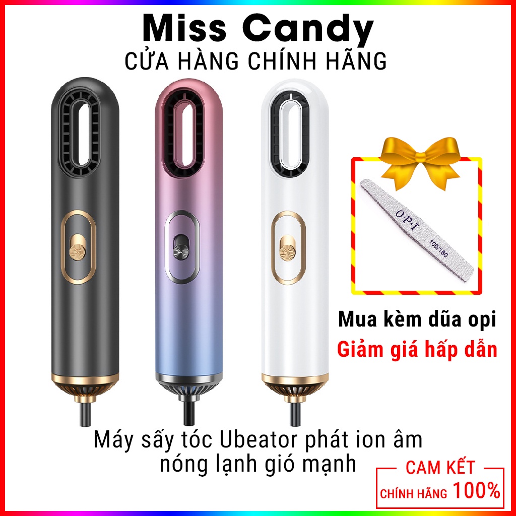 Máy sấy tóc Ubeator phát ion âm dùng được nóng lạnh gió mạnh hiệu quả chuyên dụng Miss Candy