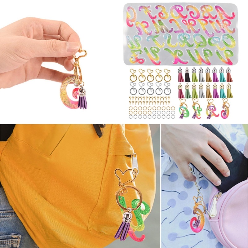 Sa Khuôn Silicone Làm Móc Khóa Hình Chữ Cái Tiếng Anh