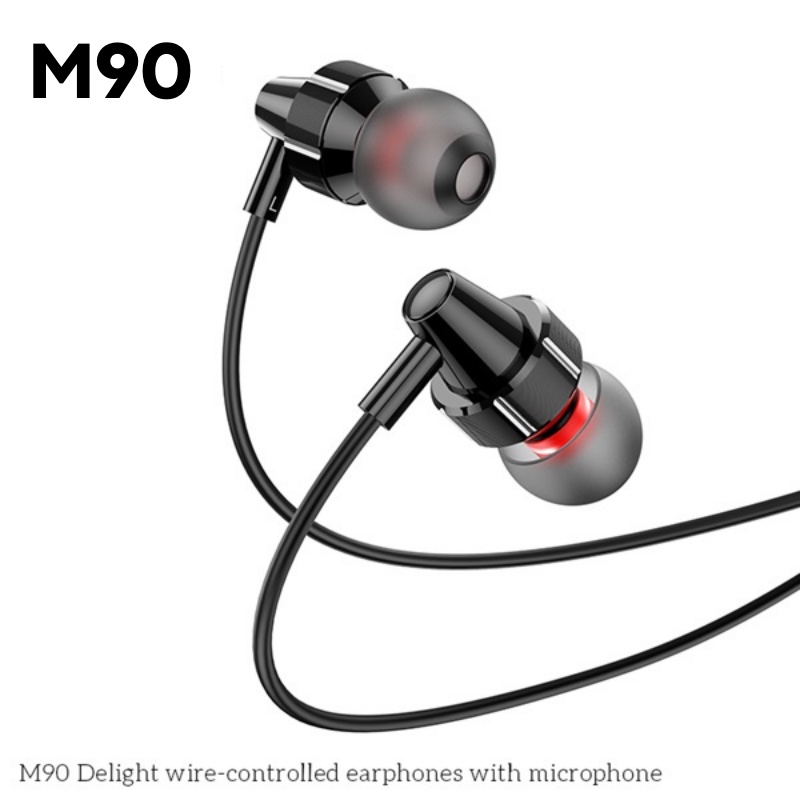 Tai Nghe Có Dây Nhét Tai Gaming Chính Hãng M90 Chống Ồn Bảo Hành 1 Đổi 1 Trong 1 Tháng