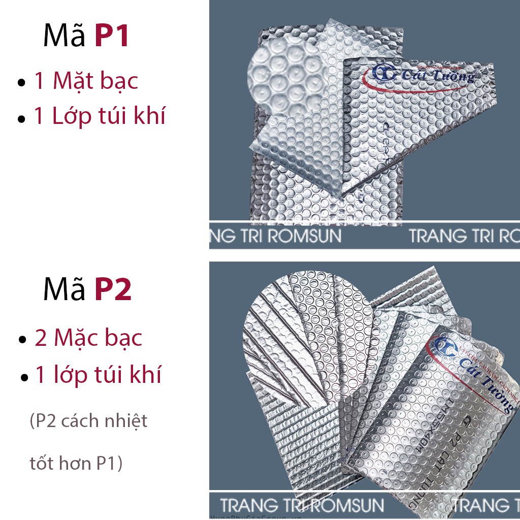 Tấm cách nhiệt chống nóng cát tường khổ 1.55m, Miếng cách nhiệt bạc túi khí chống nắng,cách âm tường ,trần nhà hiệu quả