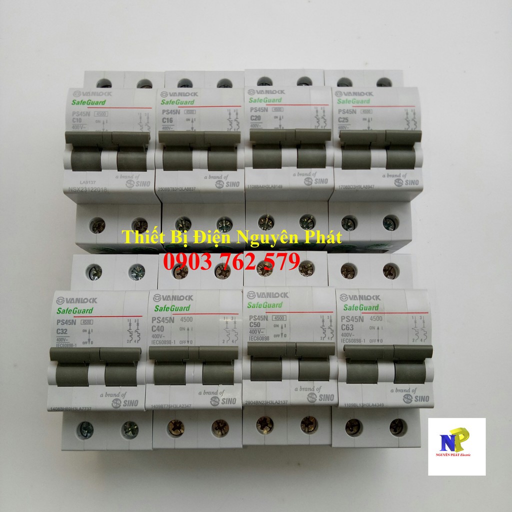 Cầu dao tự động MCB 2P  4.5kA SINO PS45N