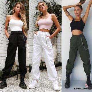 Quần dài phong cách hiphop quân đội đơn giản cho nữ