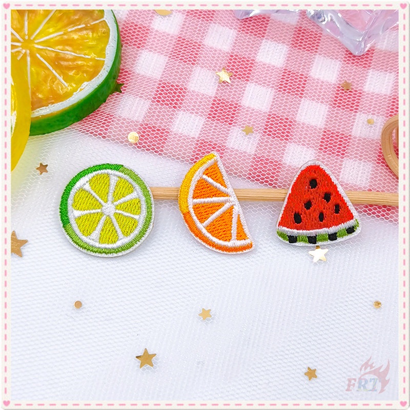Miếng vá quần áo dạng ủi/ thêu kiểu dáng trái cây mùa hè hoạt hình đáng yêu