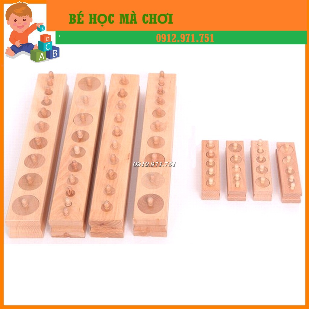 Bộ núm trụ Montessori - bản trường học