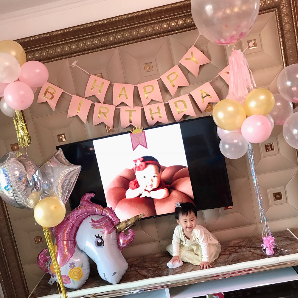 Dây cờ treo trang trí tiệc sinh nhật chữ Happy Birthday tùy chọn màu sắc