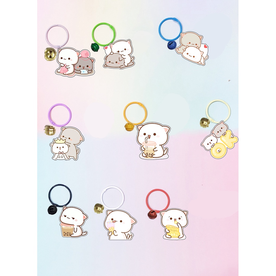 Móc khóa mèo mitao dẹt vòng MKI9a dễ thương hoạt hình