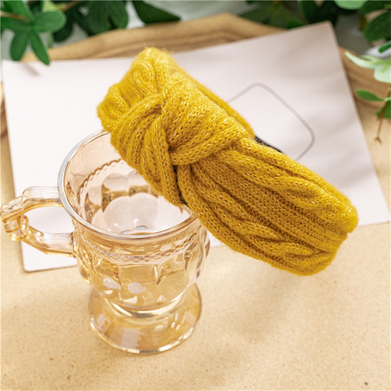 Băng Đô Cài Tóc Vải Len Màu Trơn Thời Trang Dành Cho Nữ