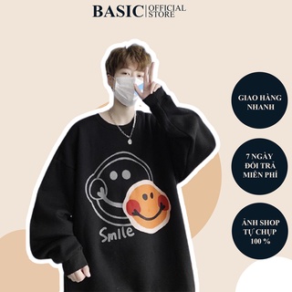 Áo sweater,áo nỉ hình mặt cười form rộng nam nữ mặc đều đẹp