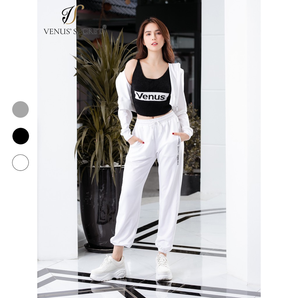 Bộ cotton áo croptop có mũ VENUS SECRET