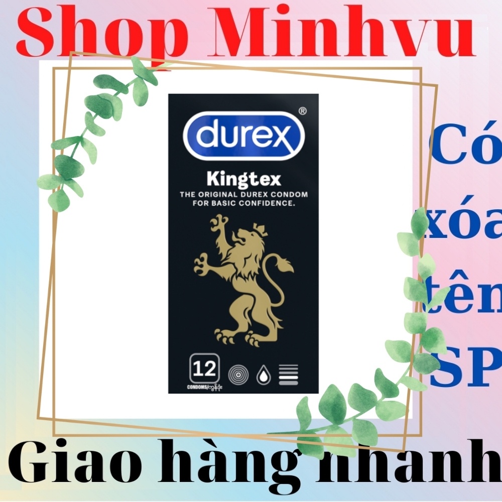 [ Có video ảnh thật ] Bộ 02 hộp Bao cao su Durex Kingtex 12 chiếc tặng 1 gel bôi trơn Play 50ml