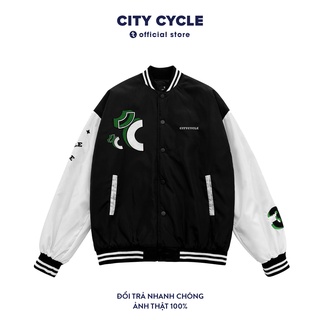  Áo khoác bomber varsity jacket Green City Cycle - Áo khoác bóng chày unisex form rộng Local Brand 