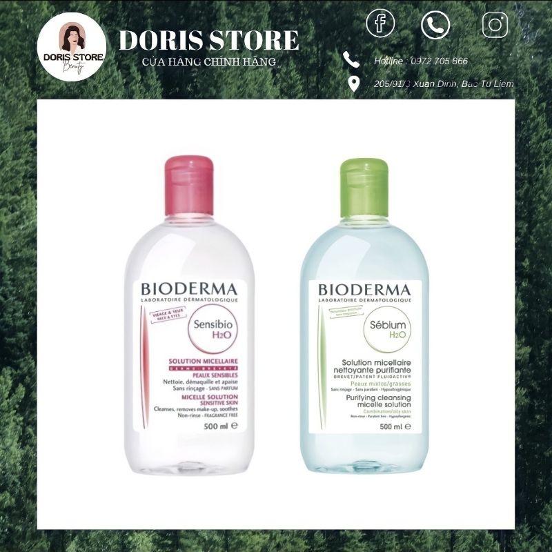 [500ml] Nước tẩy trang Bioderma bản Pháp