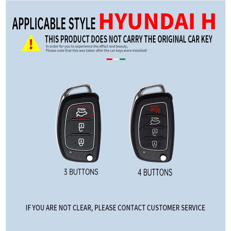 Vỏ Bọc Chìa Khóa Điều Khiển Từ Xa Bằng Hợp Kim Kẽm Cho Hyundai Creta I10 ix35 I20 i40 ix45 Tucson Elantra Santa Fe 2016 2017 Sonata