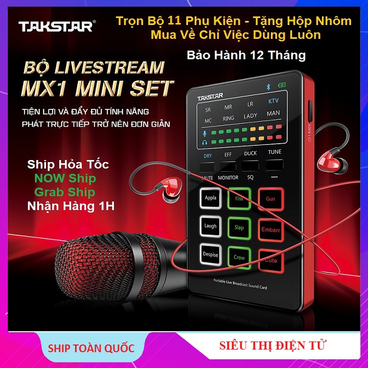 Chọn Bộ Thu Âm Karaoke Livestream Takstar MX1, Đủ Bộ 11 Món Phụ Kiện - Kèm Hộp Nhôm Sang Trọng