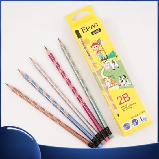 Hộp 12 Bút chì 2B Eras Định Vị 3 Điểm Eras E609