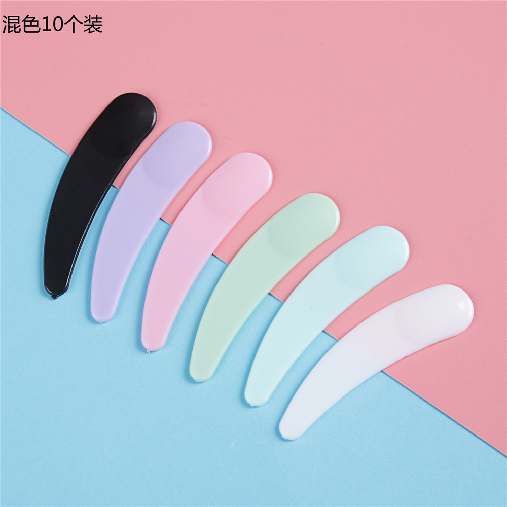 Set 10 Muỗng Lấy Kem / Mỹ Phẩm Trang Điểm Hình Trăng Khuyết Nhỏ Màu Trơn Đẹp Mắt