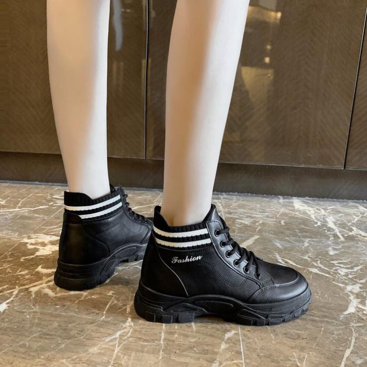 Giày Boots Nữ, Giày Nữ Cổ Cao Độn Đế Cao 3 Cm Chất Len Mềm Và Cá Tính Dáng Ôm Chân Thoải Mái Minhtushoes Giày Cao Cấp Nu | BigBuy360 - bigbuy360.vn