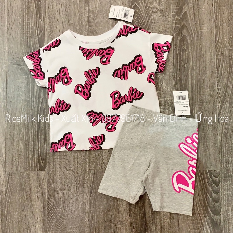 Bộ hè cotton cho bé gái BARBIE xuất dư xịn