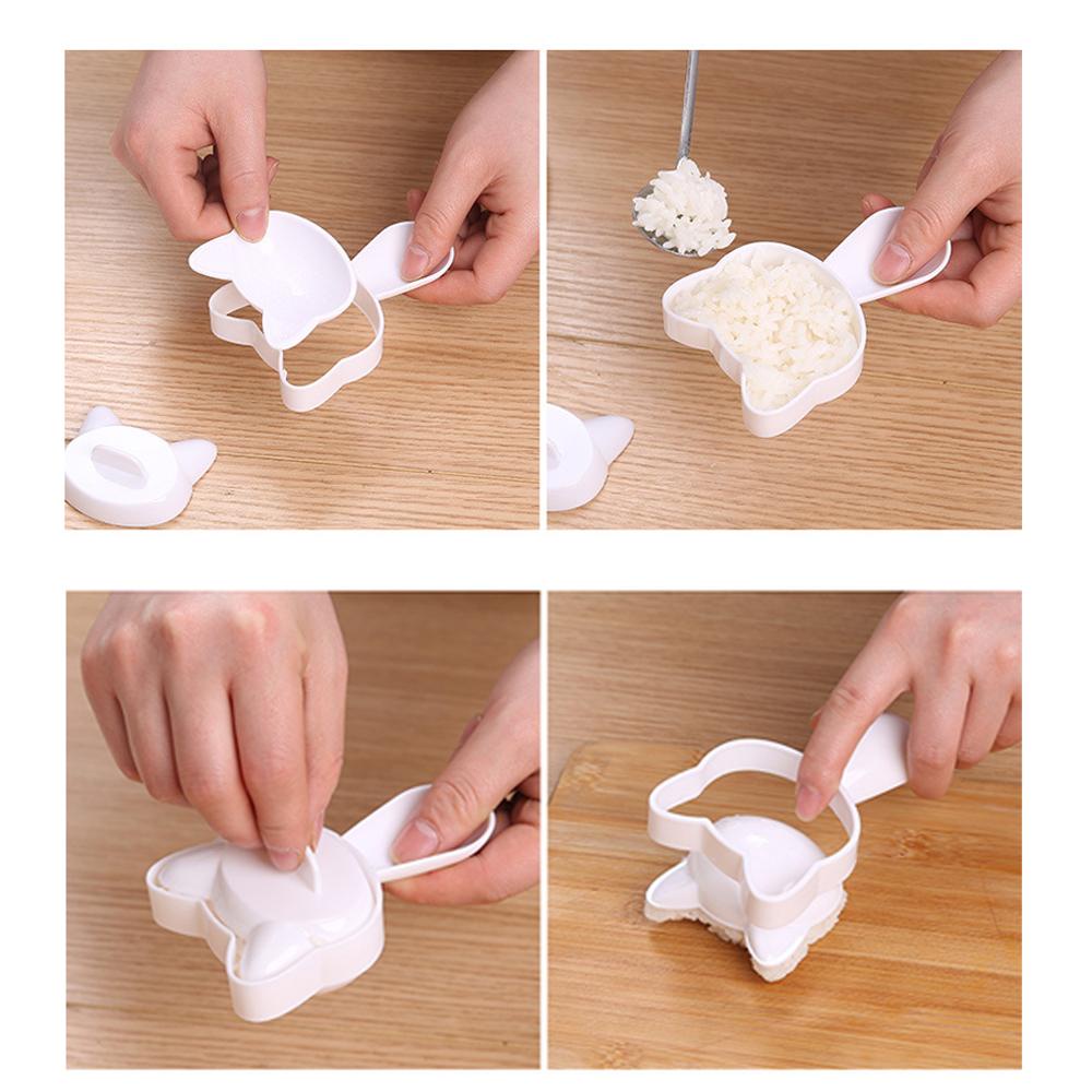 CONOPERY Khuôn Làm Cơm Nắm Hình Thỏ / Mèo Dễ Thương