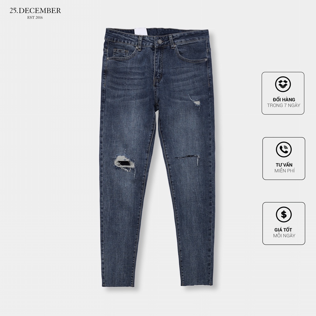 Quần Jean nam xanh dáng Slimfit - Thương hiệu  25.December mã QJTK9087 | BigBuy360 - bigbuy360.vn