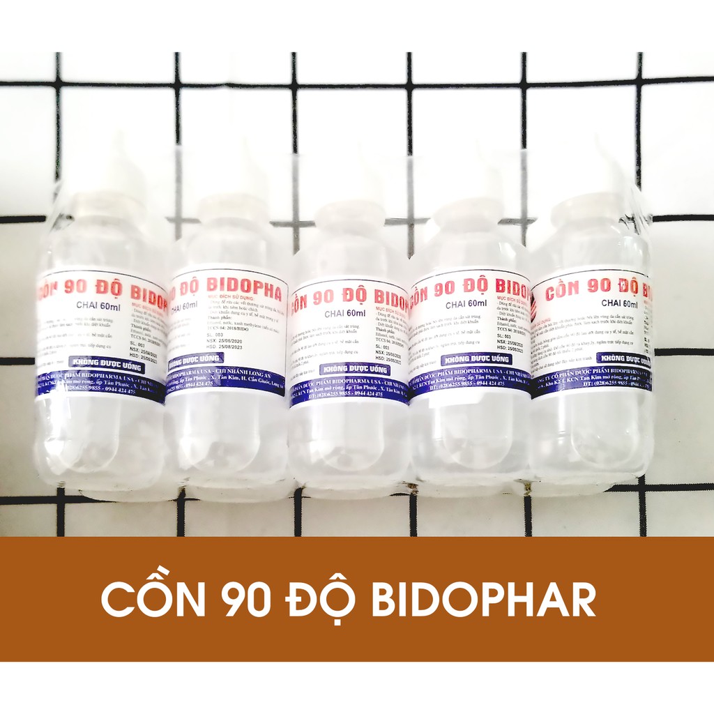 [1 LỐC - 10 CHAI] Cồn 70/90 độ (60ml) - Sát khuẩn, Sát trùng vết thương