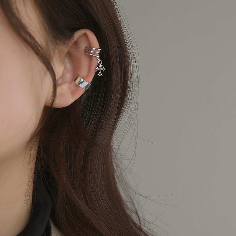 Khuyên Kẹp Vành Tai Hình Thánh Giá Phong Cách Retro 19A1267