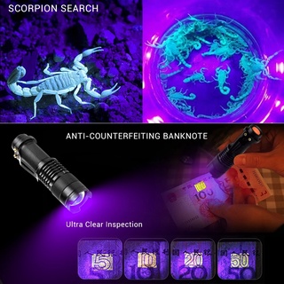 Portable Ultraviolet LED Inspection Flashlight With Zoom Function