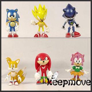 Bộ 6 mô hình nhím siêu tốc Sonic 6cm /2.4 Inch độc đáo