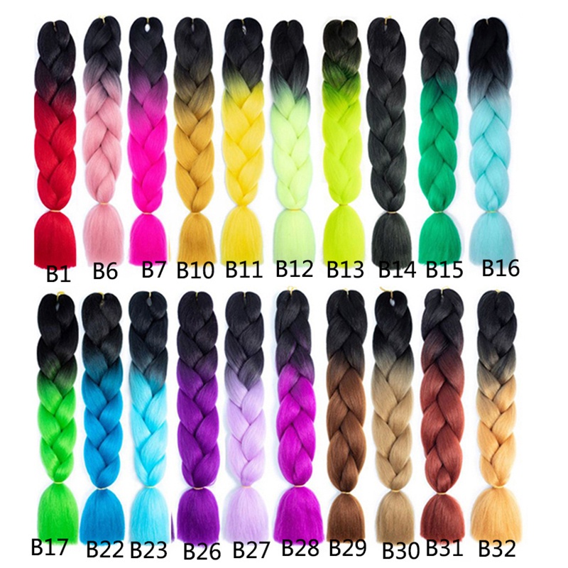 Tóc giả màu sắc gradient chiều dài 24 inch thời trang dành cho nữ