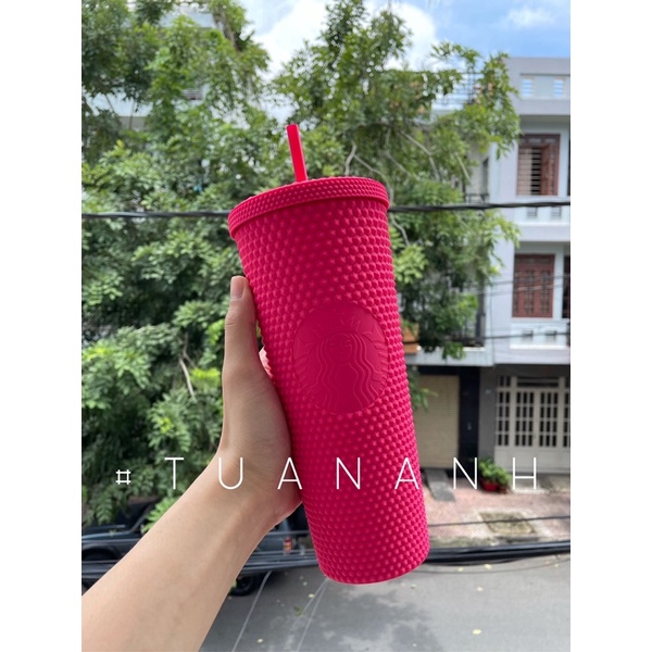 Ly Starbucks Studded Ruby Pink 710ml