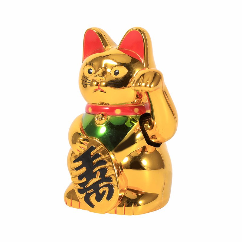 Mèo vàng thần tài vẫy tay phong thủy