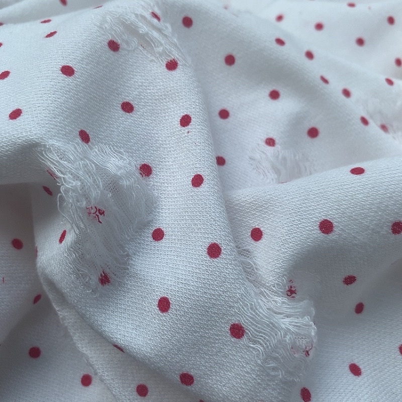 Vải thun bi hồng