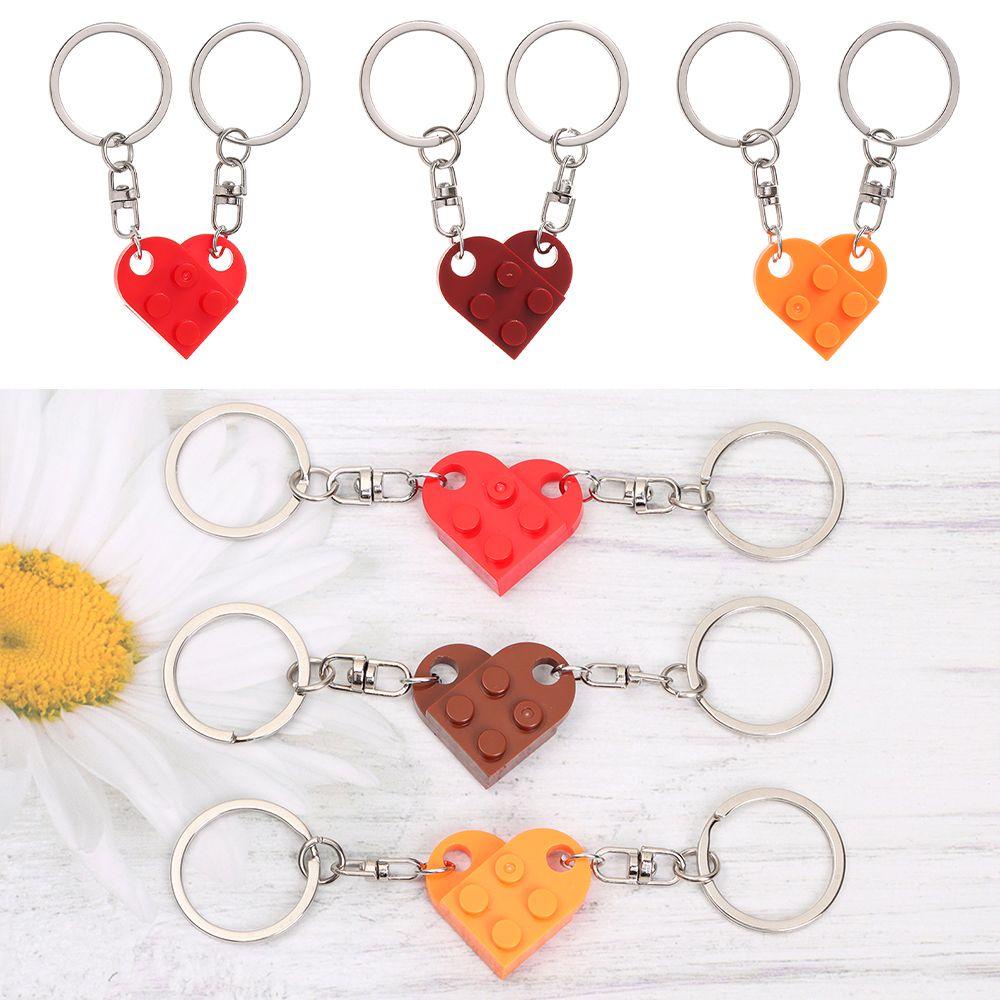 KRNY Set 2 Móc Khóa Hình Trái Tim Chia Chặt Dễ Thương