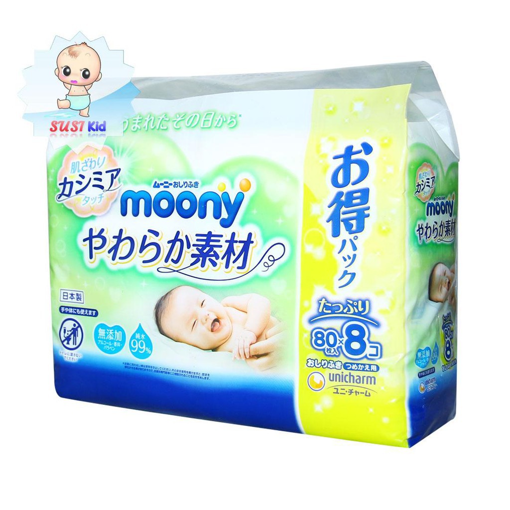 Khăn ướt Moony nội địa Nhật 80 tờ/gói