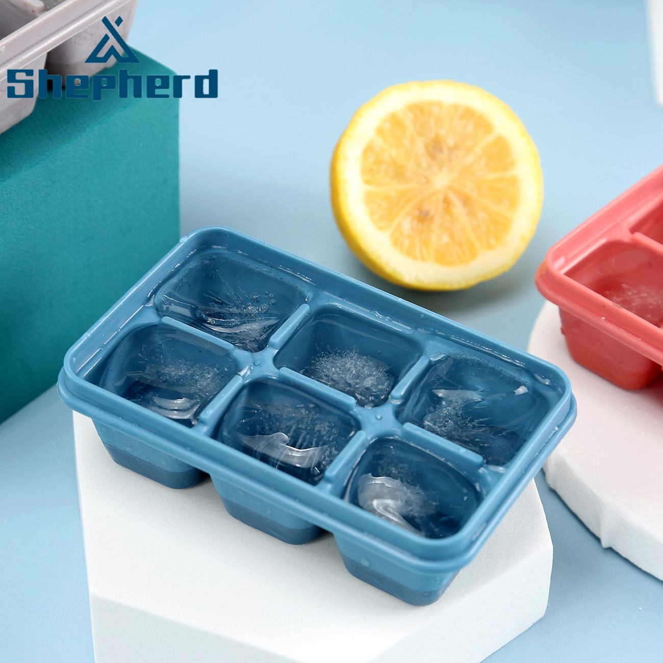 Shepherd 3 pcs 6Grids Sealed Stacked Simple Operation Temperature Resistance Mould Ice Tray