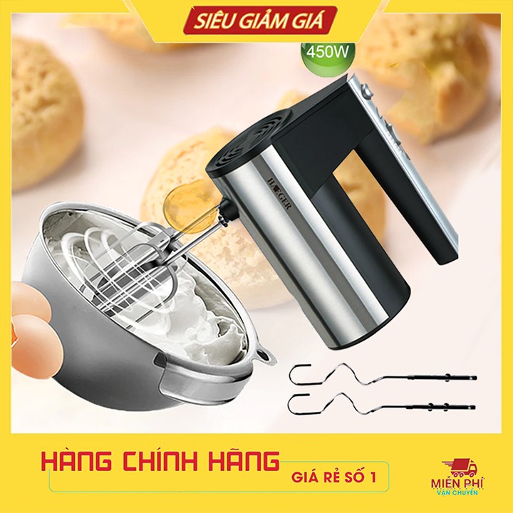 Máy làm kem bông, trộn bột cầm tay hỗ trợ động cơ tăng áp Turbo HAEGER 450W