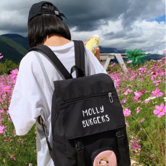 [Ảnh thật] Balo Nam/ Nữ Đi Học, Đi Chơi, Du Lịch ERA SHOP  - Molly Burgers Kute, Tiện Lợi, Trượt Nước, Rẻ Đẹp