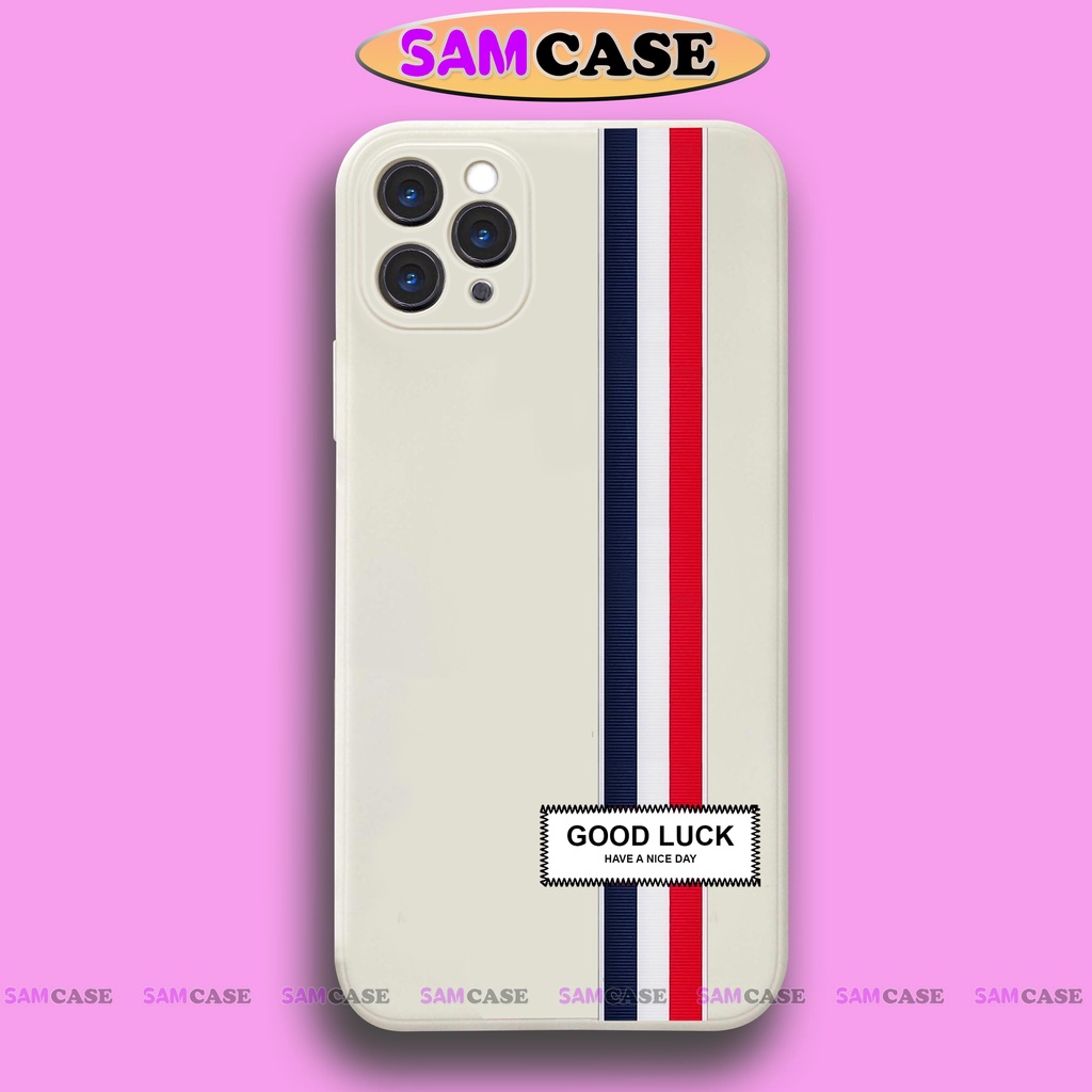 Ốp lưng iPhone cạnh viền vuông silicon mềm dẻo bảo vệ camera cho 6/6s/7/8/X/XS/XR/11/12/13 Pro Plus Max mẫu Good Luck
